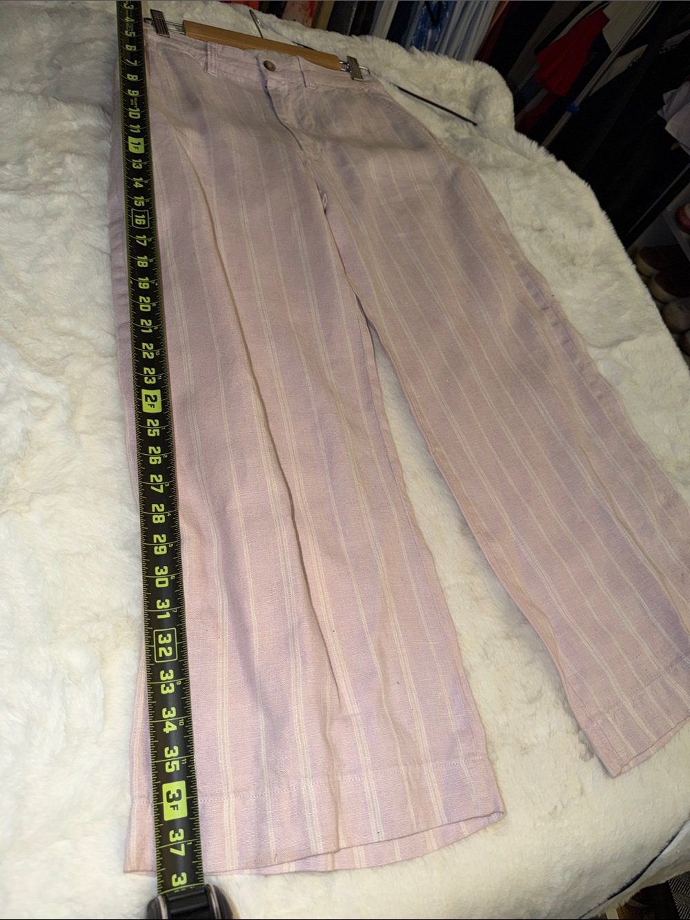 Polo by Ralph Lauren Light Pink Striped Wide Leg Pants
